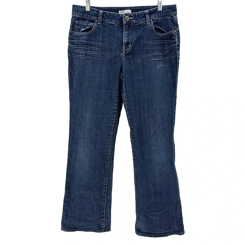 CABI Women's Mid-rise Bootcut Jeans • 10 • dark wash blue‎ denim